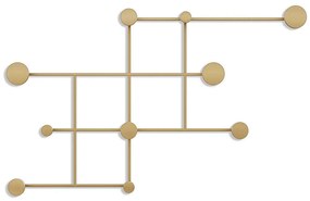 Κρεμάστρα Τοίχου 10 Θέσεων Fatara 494PYT1131 112x64x10cm Gold Wallity Μέταλλο