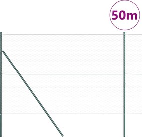 vidaXL Στύλος Περιφράξεων Γκρι 50 x 1,5 μ (δίχτυ 50 χιλ)