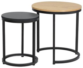 Set of 2 Side Tables Fonzy Fylliana Sonoma 45x45x48 cm 45x45x48 εκ.