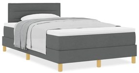 vidaXL Κρεβάτι box spring με στρώμα Σκούρο Γκρι 120 x 200 cm ύφασμα