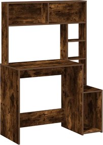 vidaXL Γραφείο με Ράφια Καπνιστή Δρυς 100x45x140 εκ Επεξεργασμένο Ξύλο