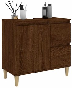 vidaXL Ντουλάπι Μπάνιου Καφέ Δρυς 65x33x60 εκ. Επεξεργασμένο Ξύλο