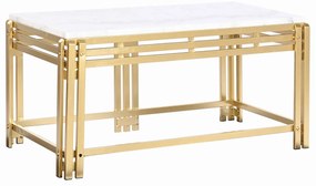 Τραπεζάκι Καφέ DKD Home Decor Μέταλλο Αλουμίνιο Μάρμαρο 80 x 40 x 40 cm