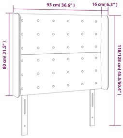 vidaXL Κεφαλάρι Κρεβατιού LED Ροζ 93x16x118/128 εκ. Βελούδινο