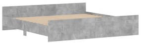Πλαίσιο Κρεβατιού με Κεφαλάρι/Ποδαρικό Γκρι Σκυροδεμ. 200x200εκ - Γκρι