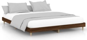 vidaXL Πλαίσιο Κρεβατιού Χωρ. Στρώμα Καφέ Δρυς 200x200 εκ Επεξ. Ξύλο