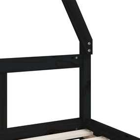 vidaXL Πλαίσιο Παιδικού Κρεβατιού Μαύρο 80 x 200 εκ. Μασίφ Ξύλο Πεύκου