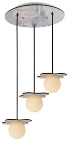 Φωτιστικό Οροφής Τρίφωτο ZM170043POW Dark Brown Mdf, Glass