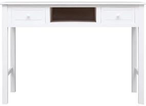 vidaXL Γραφείο Λευκό 108 x 45 x 76 εκ. από Μασίφ Ξύλο Παυλώνιας