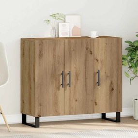 vidaXL Πλαϊνό γραφείο artisan δρυς 90 x 34 x 80 εκ. Επεξεργασμένο ξύλο