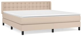 Κρεβάτι Boxspring με Στρώμα Καπουτσίνο 160x200εκ.από Συνθ.Δέρμα - Καφέ