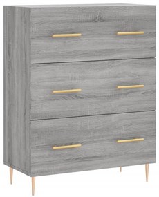 vidaXL Ντουλάπι Γκρι Sonoma 69,5 x 34 x 180 εκ. Επεξεργασμένο Ξύλο