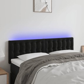 Κεφαλάρι Κρεβατιού LED Μαύρο 144x5x78/88 εκ. Βελούδινο 3122096