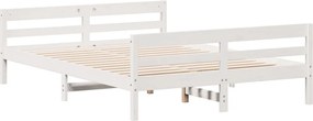 vidaXL Σκελετός Κρεβ. Χωρίς Στρώμα Λευκό 140x200 εκ Μασίφ Πεύκο