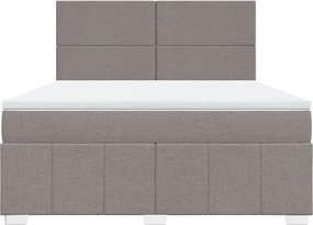 vidaXL Κρεβάτι Boxspring με Στρώμα Taupe 180x200 εκ. Υφασμάτινο