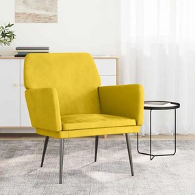 vidaXL Πολυθρόνα Κίτρινη 62x79x79 εκ. Βελούδινη
