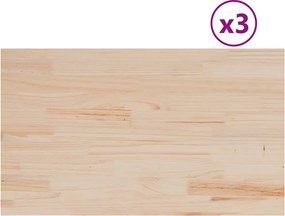 vidaXL Επιφάνειες Τραπεζιού Ορθογώνιες 3 τεμ. 80x47x2,5 εκ Μασίφ Πεύκο