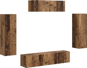 vidaXL Ντουλάπι TV 5 pcs Παλιό ξύλο