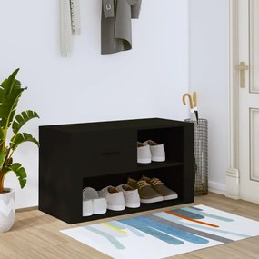 vidaXL Παπουτσοθήκη Μαύρη 80x35x45 εκ. από Επεξεργασμένο Ξύλο