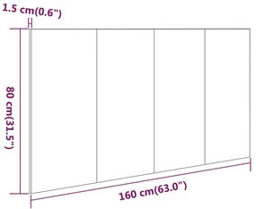 Κεφαλάρι Κρεβατιού Sonoma Δρυς 160 x 1,5 x 80 εκ. Επεξεργ. Ξύλο - Καφέ