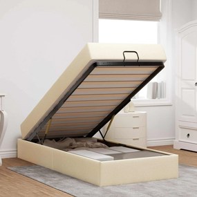vidaXL Σκελετός κρεβατιού με στρώμα 2 pcs Κρεμ ύφασμα