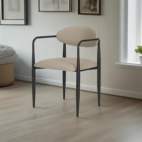 Πολυθρόνα Kalone pakoworld pu σε γκρι-μπεζ απόχρωση 56x55x78εκ