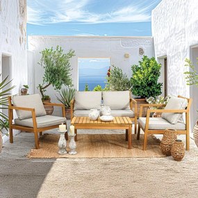 Σετ κήπου FL942 Fylliana 4 τεμ Ξύλο ακακίας Καρυδί
