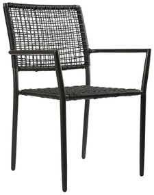 Πολυθρόνα Sati Μαύρο 57 x 60 x 88, Χρώμα: Μαύρο, Υλικό: wicker