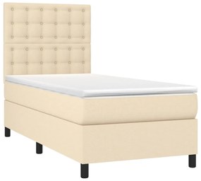 ΚΡΕΒΑΤΙ BOXSPRING ΜΕ ΣΤΡΩΜΑ ΚΡΕΜ 100 X 200 ΕΚ. ΥΦΑΣΜΑΤΙΝΟ 3142078