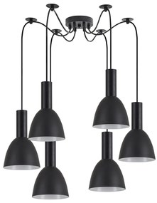 SE21-BL-4-BL6-MS2 ADEPT TUBE Black Pendant Black Metal Shade+