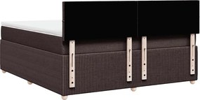 vidaXL Κρεβάτι Boxspring με Στρώμα Σκούρο Καφέ 180x200 εκ Υφασμάτινο