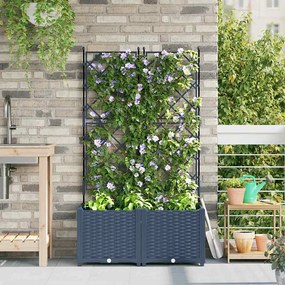 vidaXL Κηποτινάκι με Τρέλα 2 pcs Γκρι 80 x 40 x 143 εκ. PP