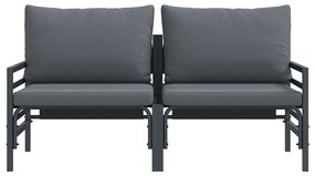 vidaXL Εξωτερικά Έπιπλα με μαξιλάρι με μαξιλάρι Ανθρακί Ατσάλι
