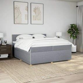 ΚΡΕΒΑΤΙ BOXSPRING ΜΕ ΣΤΡΩΜΑ ΑΝΟΙΧΤΟ ΓΚΡΙ 200X200 ΕΚ. ΥΦΑΣΜΑΤΙΝΟ 3287563