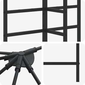 vidaXL Σκελετός Γκαζebo 6 x 3 m Μαύρο Ατσάλι