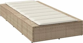 vidaXL Ξαπλώστρα με αιωρούμενο μαξιλάρι Μπεζ Poly Rattan