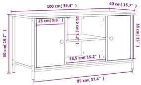 Έπιπλο Τηλεόρασης Γκρι Sonoma 100x40x50 εκ. από Επεξεργ. Ξύλο - Γκρι