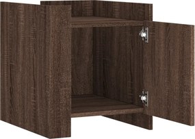 vidaXL Κομοδίνο Καφέ Δρυς 45x50x50 εκ. από Επεξεργασμένο Ξύλο