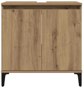 vidaXL Ντουλάπι Νιπτήρα τεχνίτης Δρυς 58x33x60 εκ. Επεξεργασμένο Ξύλο