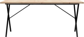 vidaXL Τραπέζι Τραπεζαρίας Πλαίσιο Χ Μασίφ Πεύκο/Ατσάλι