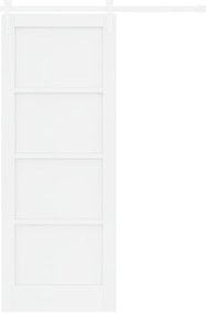 vidaXL Συρόμενη Πόρτα με Σετ Υλικών Λευκή 78x202 εκ. Συμπαγές Ξύλο Πεύκο
