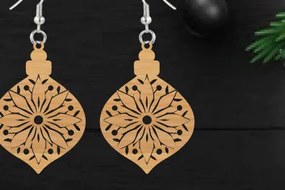 Σετ των 3 Intra απο ξύλο plywood 3mm-4mm πάχος κοπής με λέιζερ Χριστουγεννιάτικο σκουλαρίκι Δίασταση 3x3 cm INTRAFABR-111323166