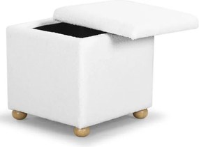 Stewehome Πολυχρηστικό Πουφ MALE με Αποθήκη Wellsoft Υπόλευκο 48x48x43 cm