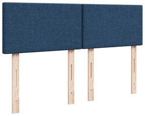 Κρεβάτι Boxspring με Στρώμα Μπλε 160x200 εκ. Υφασμάτινο - Μπλε