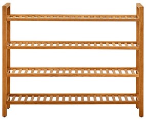 vidaXL Παπουτσοθήκη με 4 Ράφια 100 x 27 x 80 εκ. από Μασίφ Ξύλο Δρυός