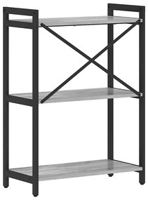 vidaXL Ράφι Βιβλίων Γκρι sonoma 60 x 30 x 85 cm Επεξεργασμένο ξύλο