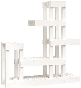 vidaXL Βάση Γλάστρας Λευκή 92 x 25 x 97 εκ. από Μασίφ Ξύλο Πεύκου