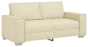 vidaXL Καναπές Loveseat 180 εκ με μαξιλάρι Κρεμ Τεχνητό δέρμα