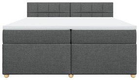 vidaXL Κρεβάτι Boxspring με Στρώμα Σκούρο Γκρι 200x200 εκ. Υφασμάτινο