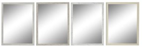 Τοίχο καθρέφτη DKD Home Decor Λευκό Μπεζ Γκρι 56 x 2 x 76 cm (4 Μονάδες)